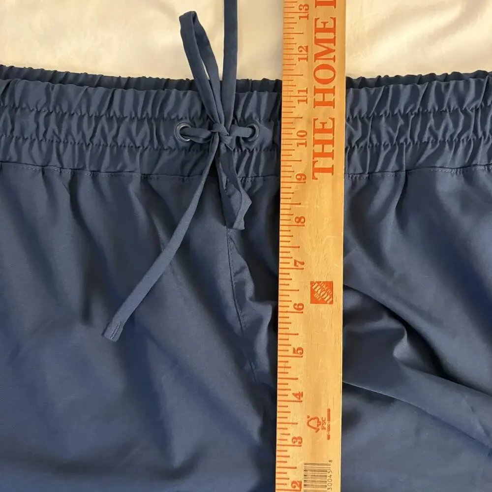 Set of 2 Mondetta Women’s Black & Blue Cuffed Athletic Shorts Elastic Waist XL